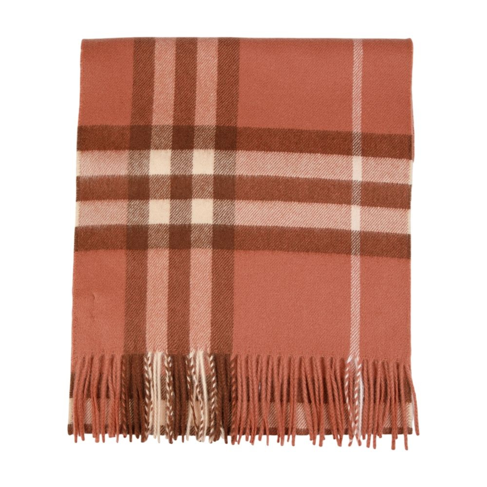 Burberry Cashmere Check Scarf — Brown Scarfs