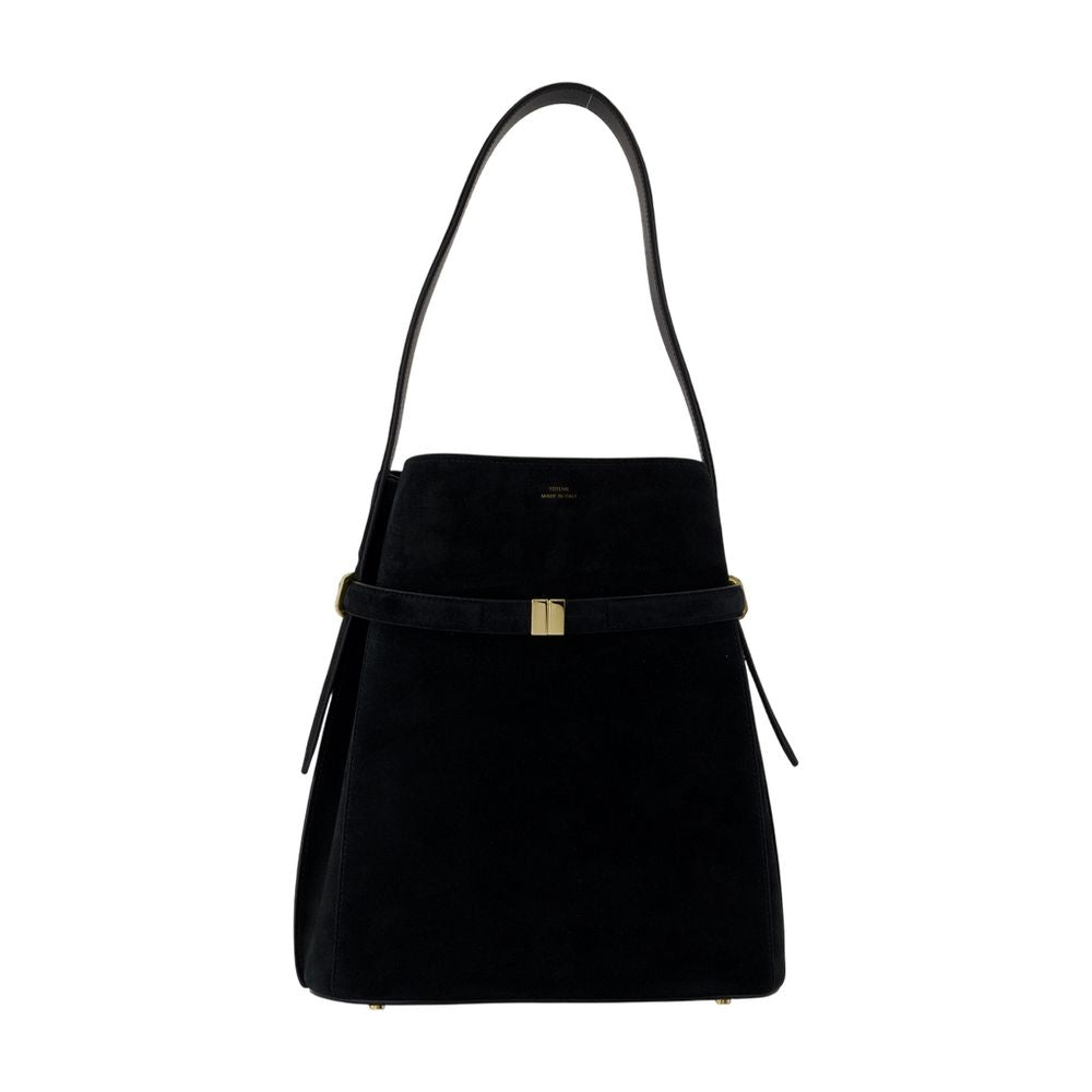 Toteme Belted Calfskin Shoulder Bag — Black