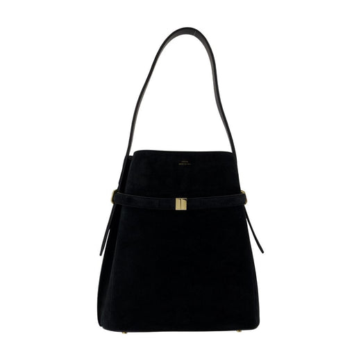 Toteme Belted Calfskin Shoulder Bag — Black