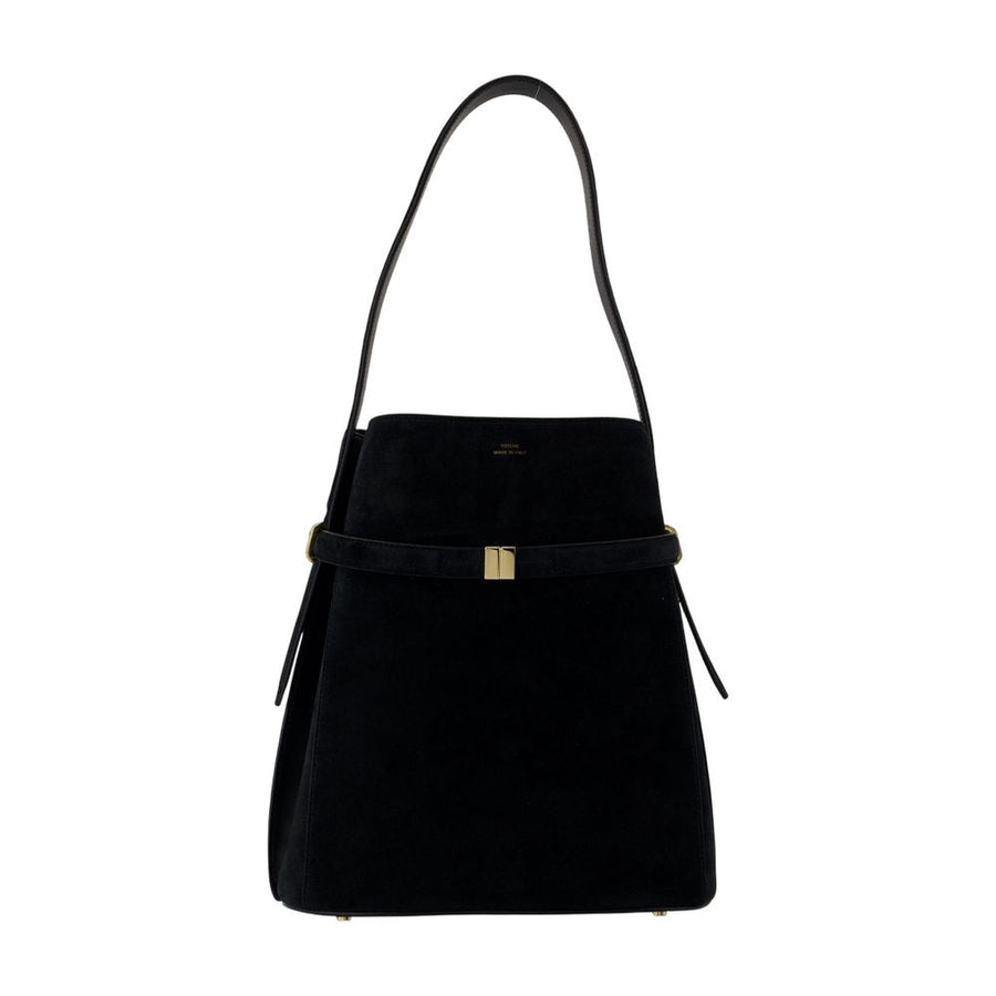Toteme Belted Calfskin Shoulder Bag — Black