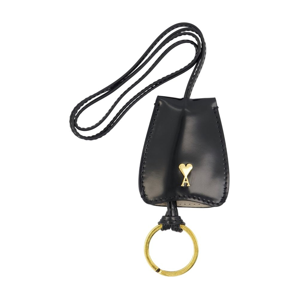 Ami Paris Key Case — Black Calfskin Keychains