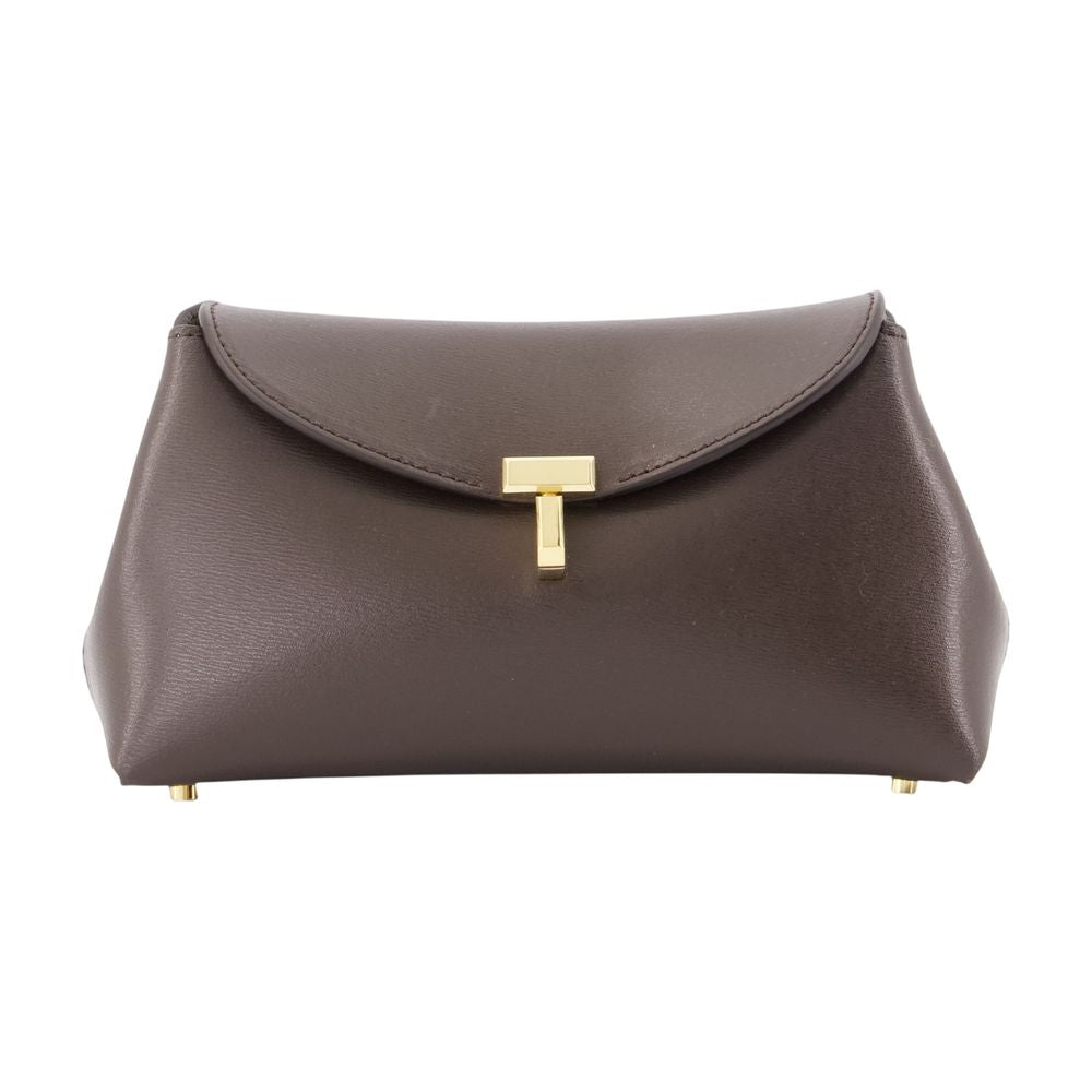 Toteme Leather Clutch — Black Cowhide