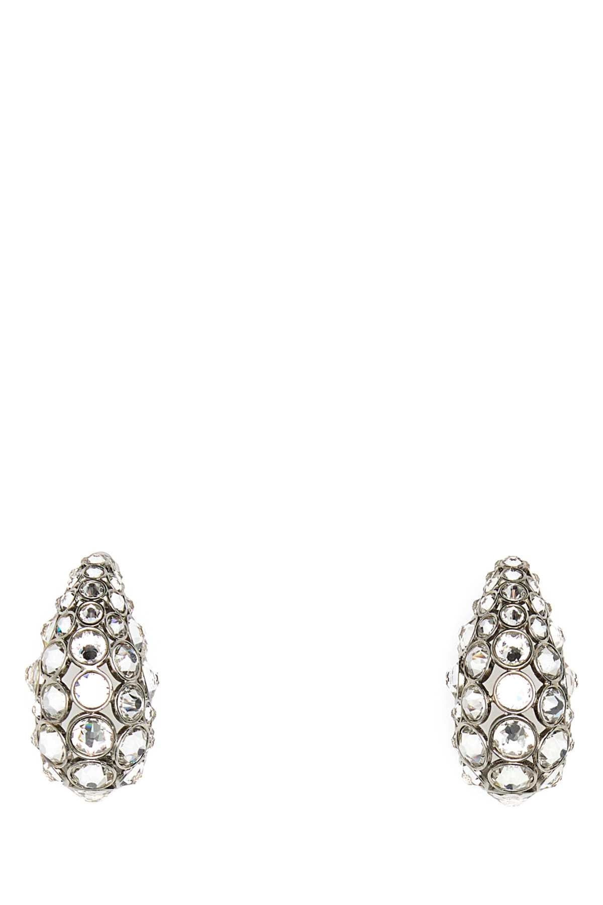 Valentino Garavani Crystal Cluster Earrings — Silver