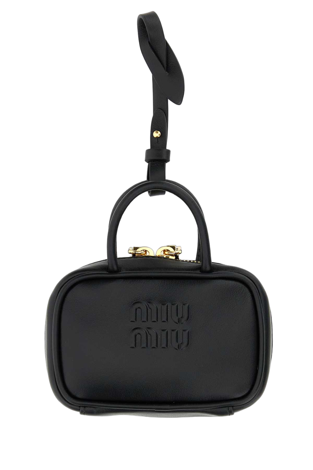 Miu Miu Leather Top Handle Wallet — Black