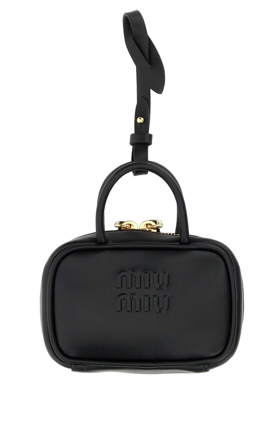 Miu Miu Leather Top Handle Wallet — Black