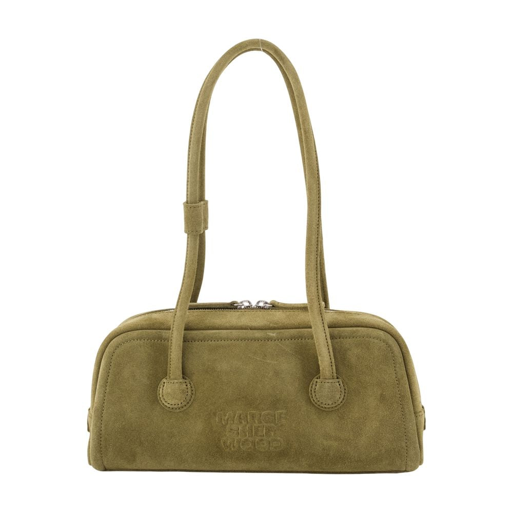 Marge Sherwood Boston Shoulder Bag — Khaki Cowhide