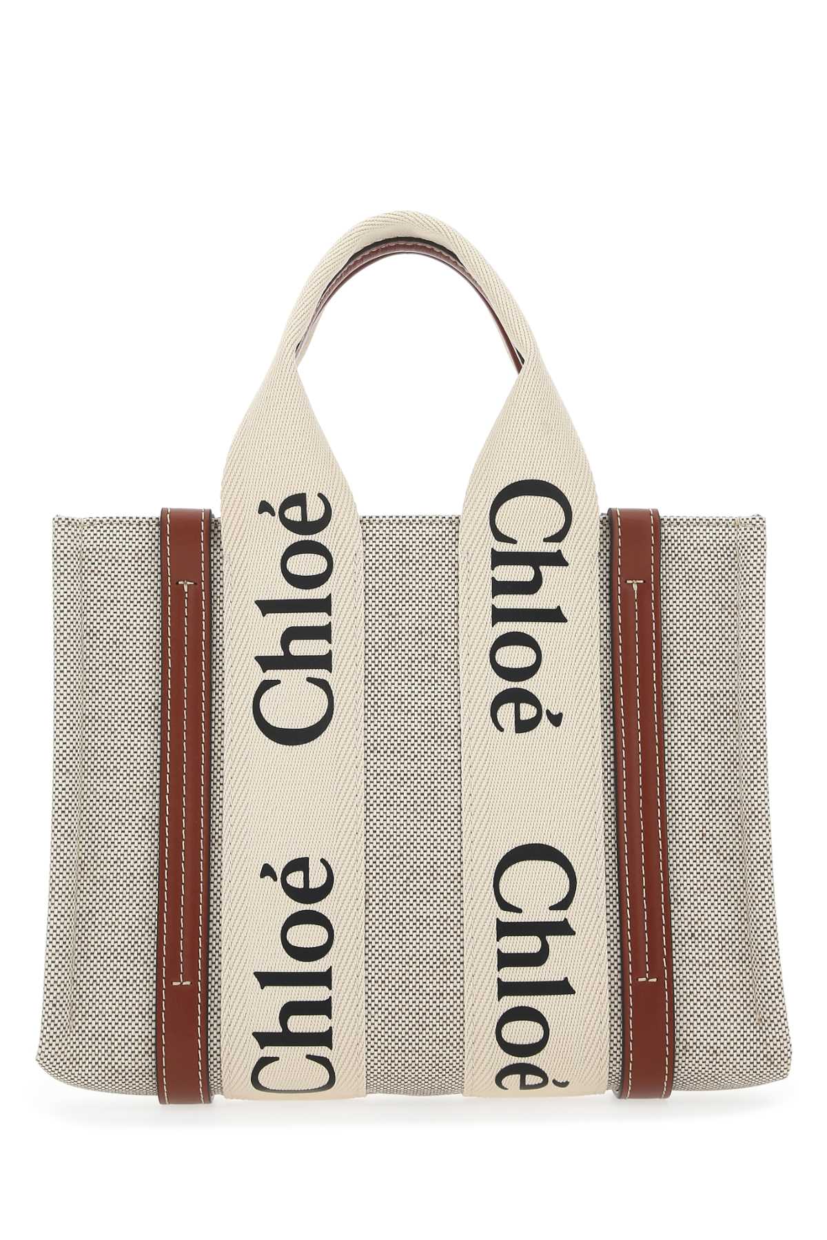 Chloé Woody Tote Bag — Multicolor Exterior: Fabric Leather