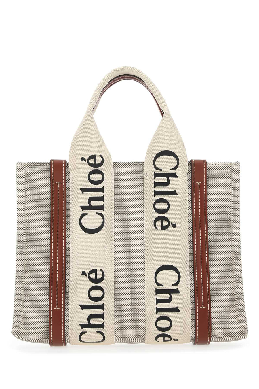 Chloé Woody Tote Bag — Multicolor Exterior: Fabric Leather