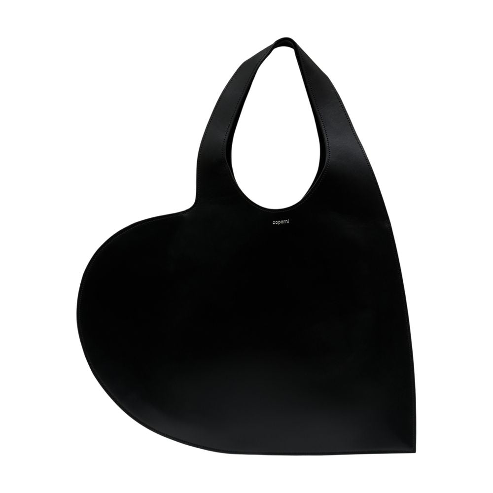 Coperni Heart-Shaped Shoulder Bag — Black Calfskin
