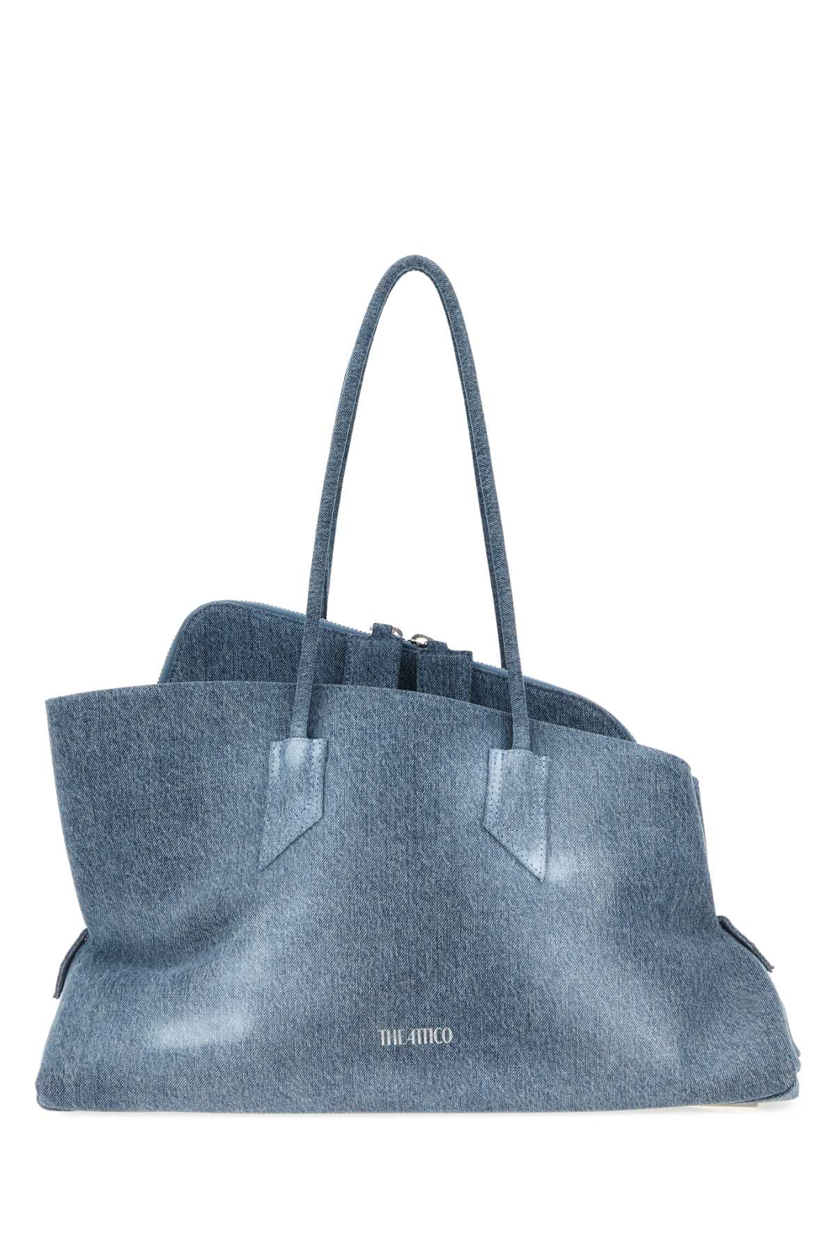 The Attico Denim-Washed Fabric Tote Bag — Blue
