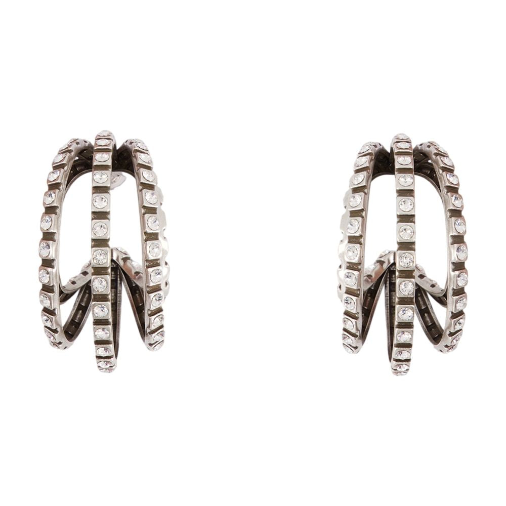 Isabel Marant Diamond-Pavé Chandelier Earrings — Silver Metal