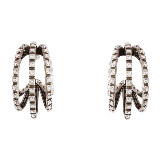 Isabel Marant Diamond-Pavé Chandelier Earrings — Silver Metal