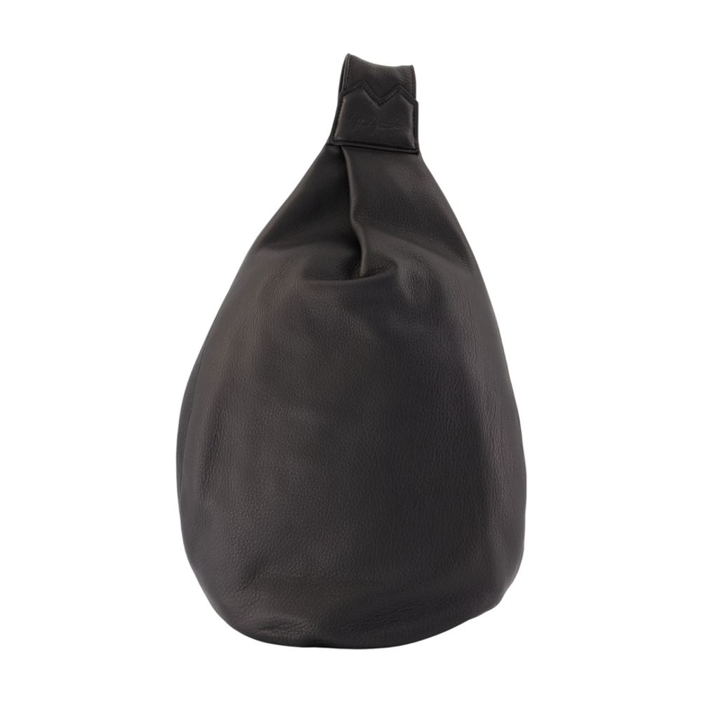 Yohji Yamamoto Sculptural Cowhide Crossbody Bag — Black