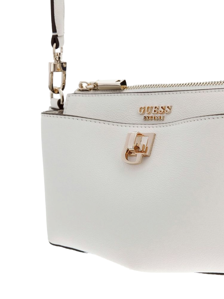 Guess Bianca Mini Crossbody Bag — White Polyurethane