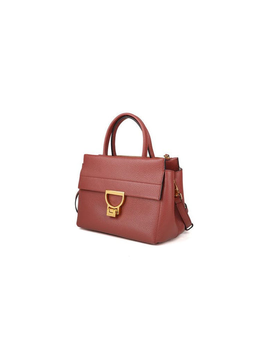 Coccinelle Arlettis Top Handle Bag — Red Cowhide