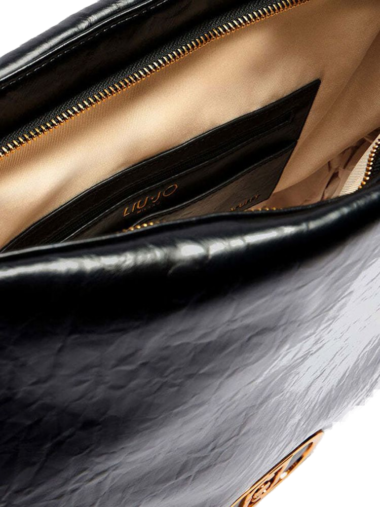 Liu Jo Polyurethane Hobo Shoulder Bag — Black