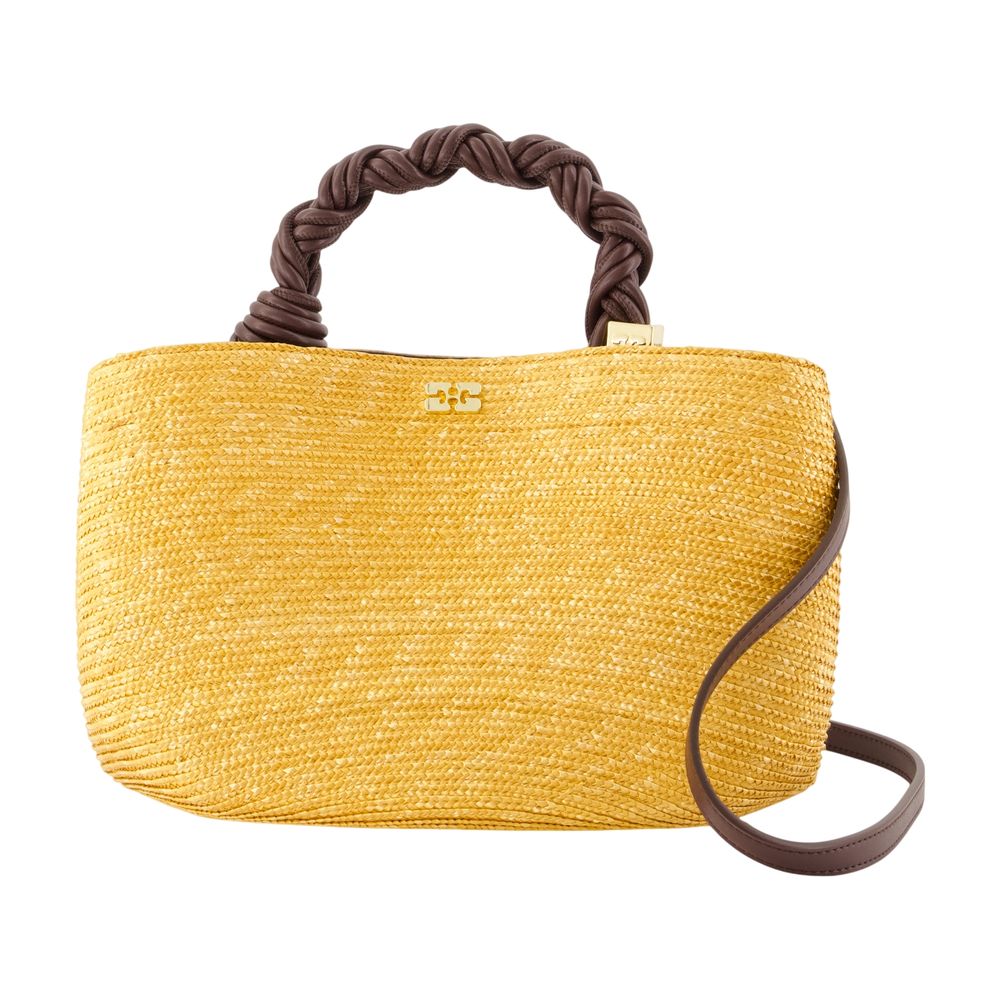 Ganni Bou Top Handle Bag — Yellow Synthetic