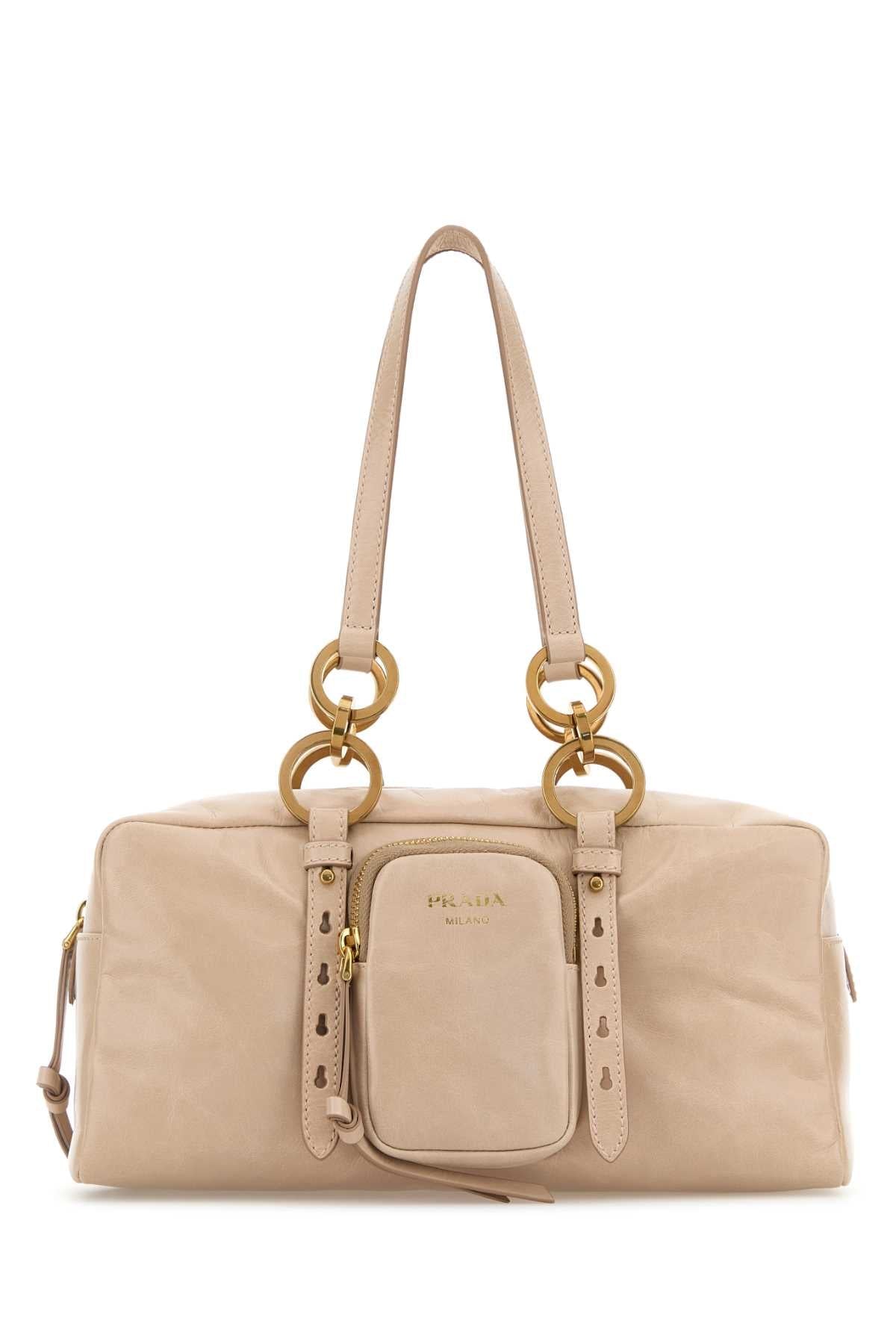 Prada Vitello Leather Shoulder Bag — Pink