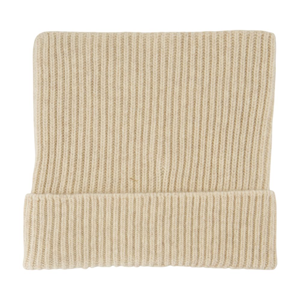 Acne Studios C40426-633 Ribbed Cotton Beanie — Beige Beanies