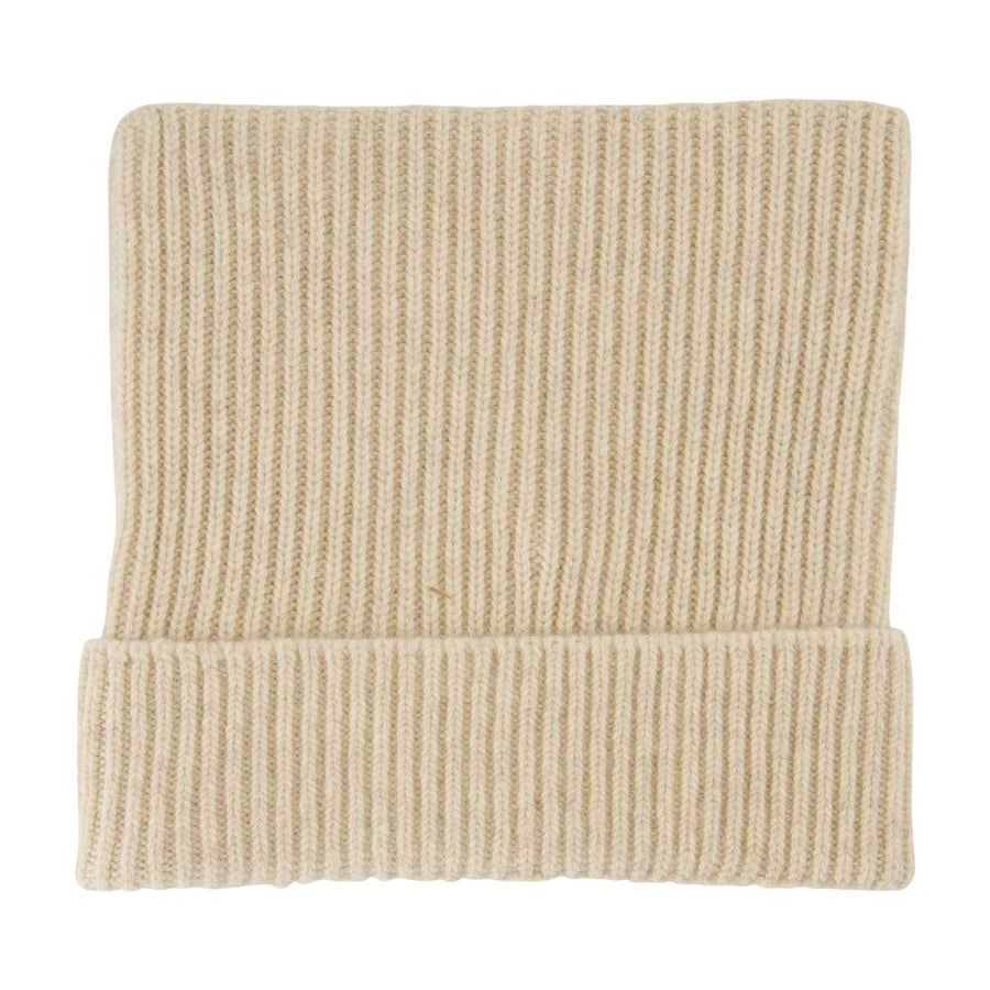 Acne Studios C40426-633 Ribbed Cotton Beanie — Beige Beanies