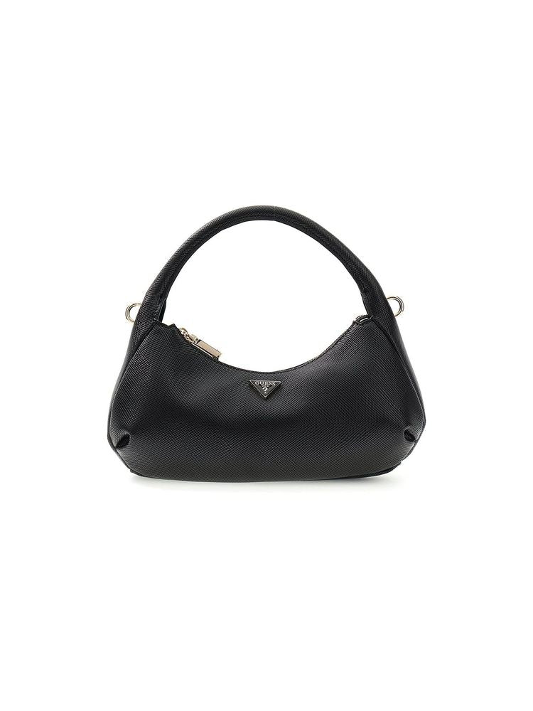 Guess Grain-Embossed Polyurethane Hobo Bag — Black