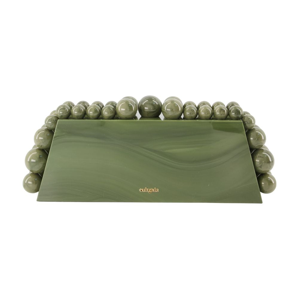 Cult Gaia Aurelia Clutch — Green Metal