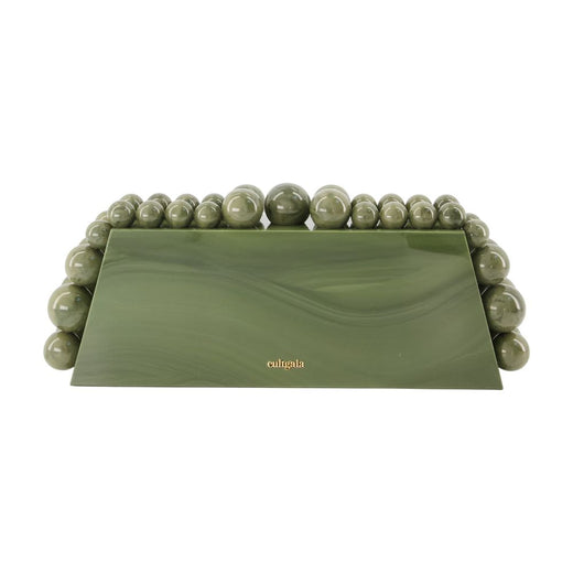 Cult Gaia Aurelia Clutch — Green Metal