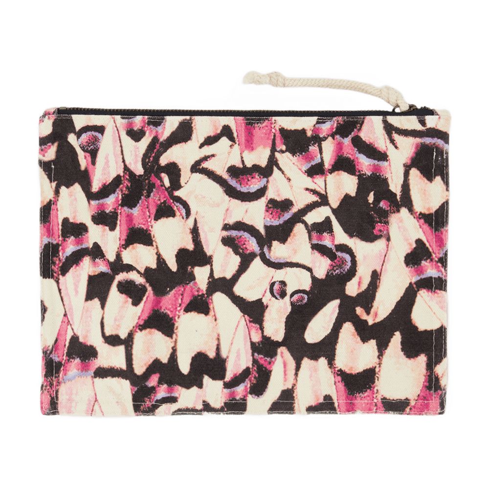 Isabel Marant Abstract Print Cotton Clutch — Multicolor
