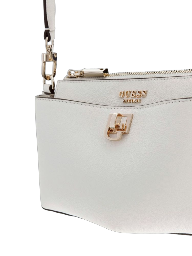 Guess Bianca Mini Crossbody Bag — White Polyurethane
