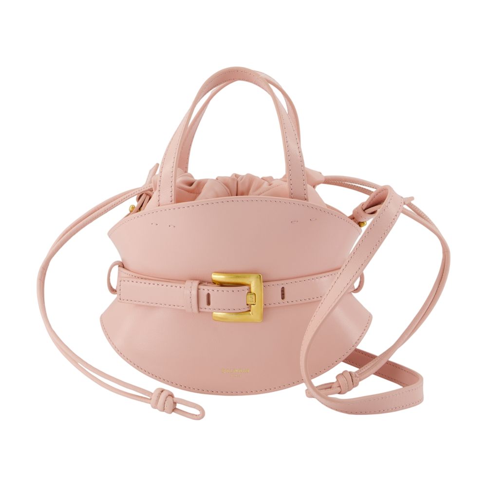 Balmain Top Handle Bag — Pink Calfskin