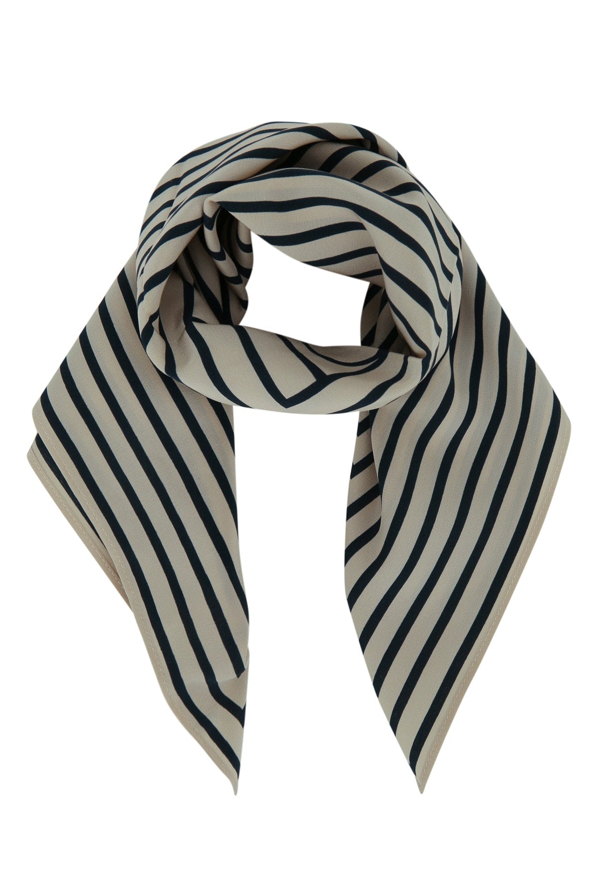 Toteme Monogram Scarf — Cream Silk Scarfs