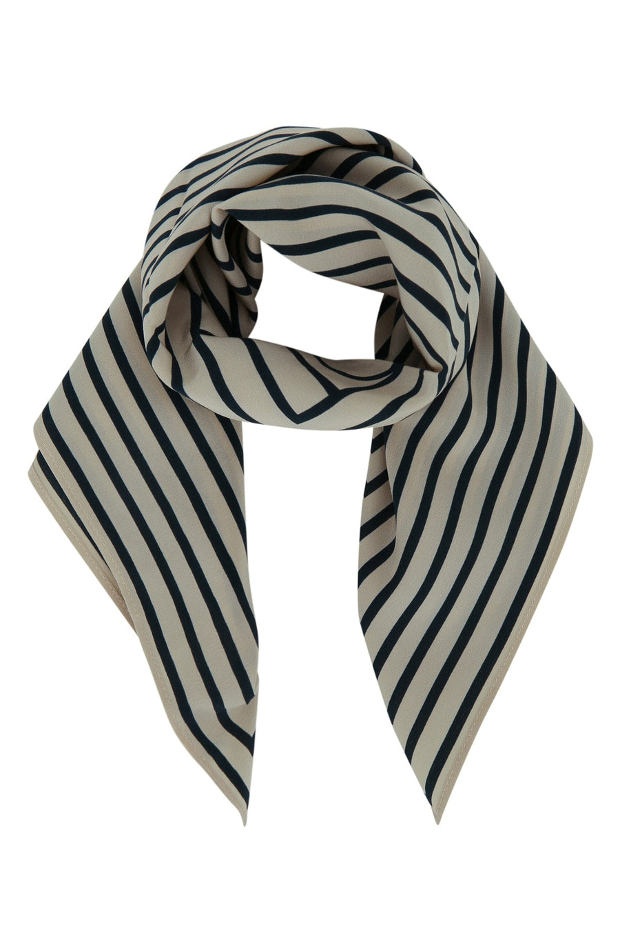 Toteme Monogram Scarf — Cream Silk Scarfs