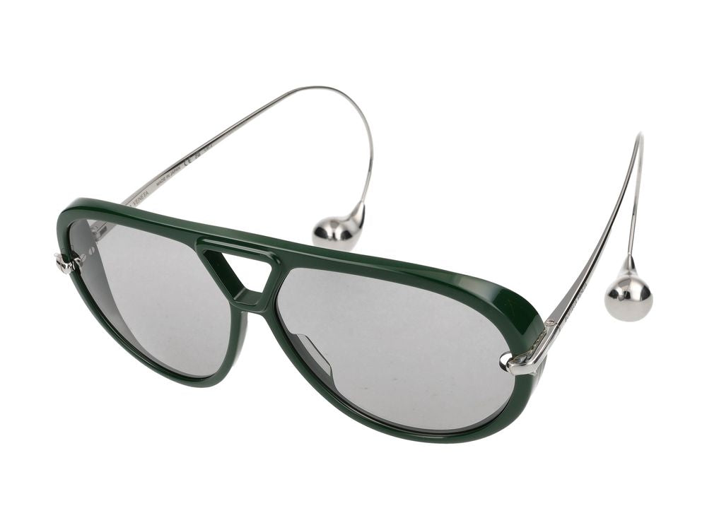 Bottega Veneta Bv1273s Acetate Aviator Sunglasses — Green