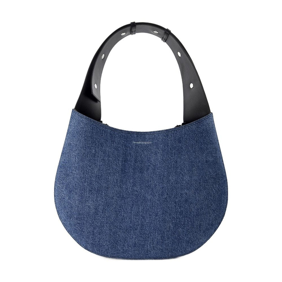 Alexander Mcqueen Skull Hobo Bag — Blue Canvas