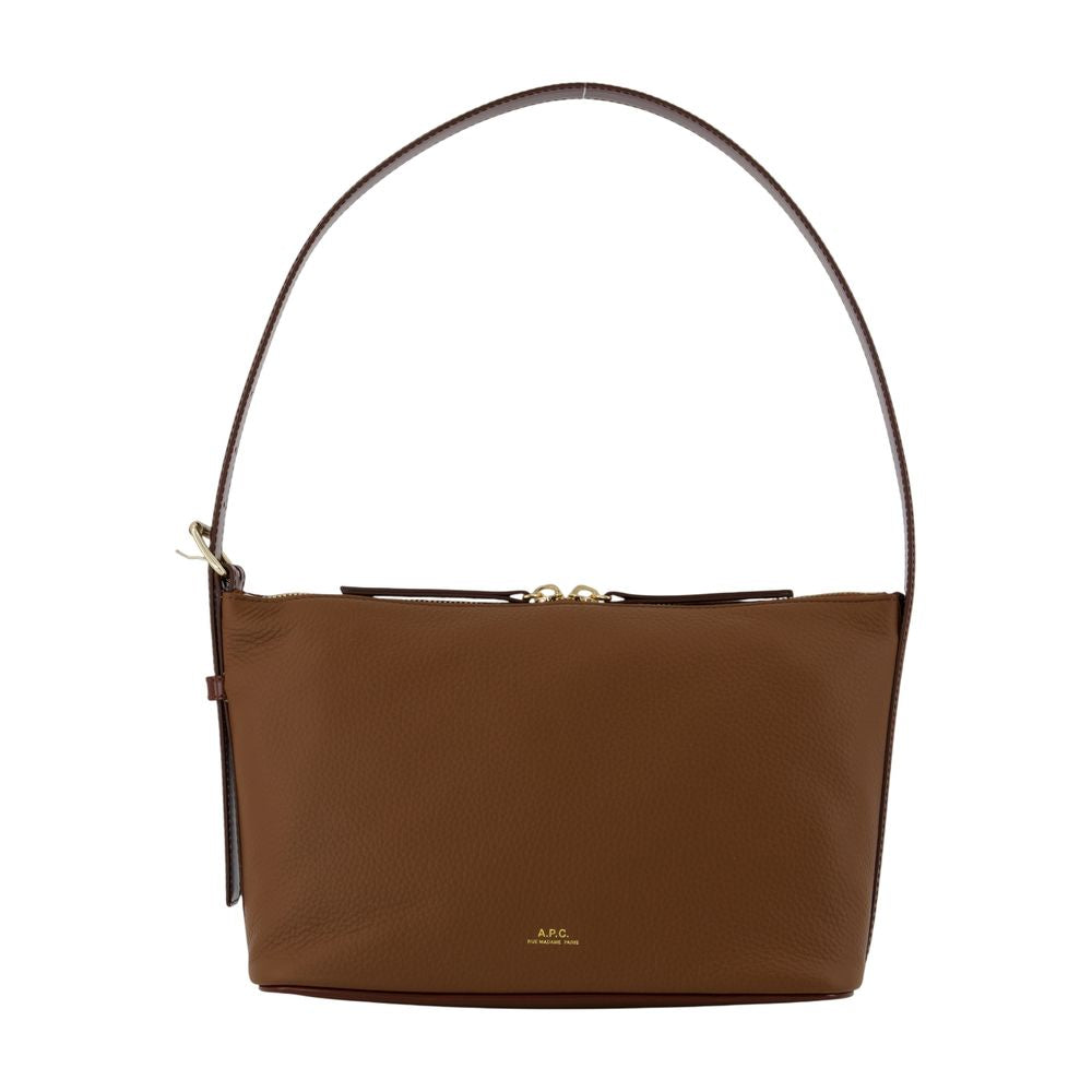 A.p.c. Vera Shoulder Bag — Brown Calfskin