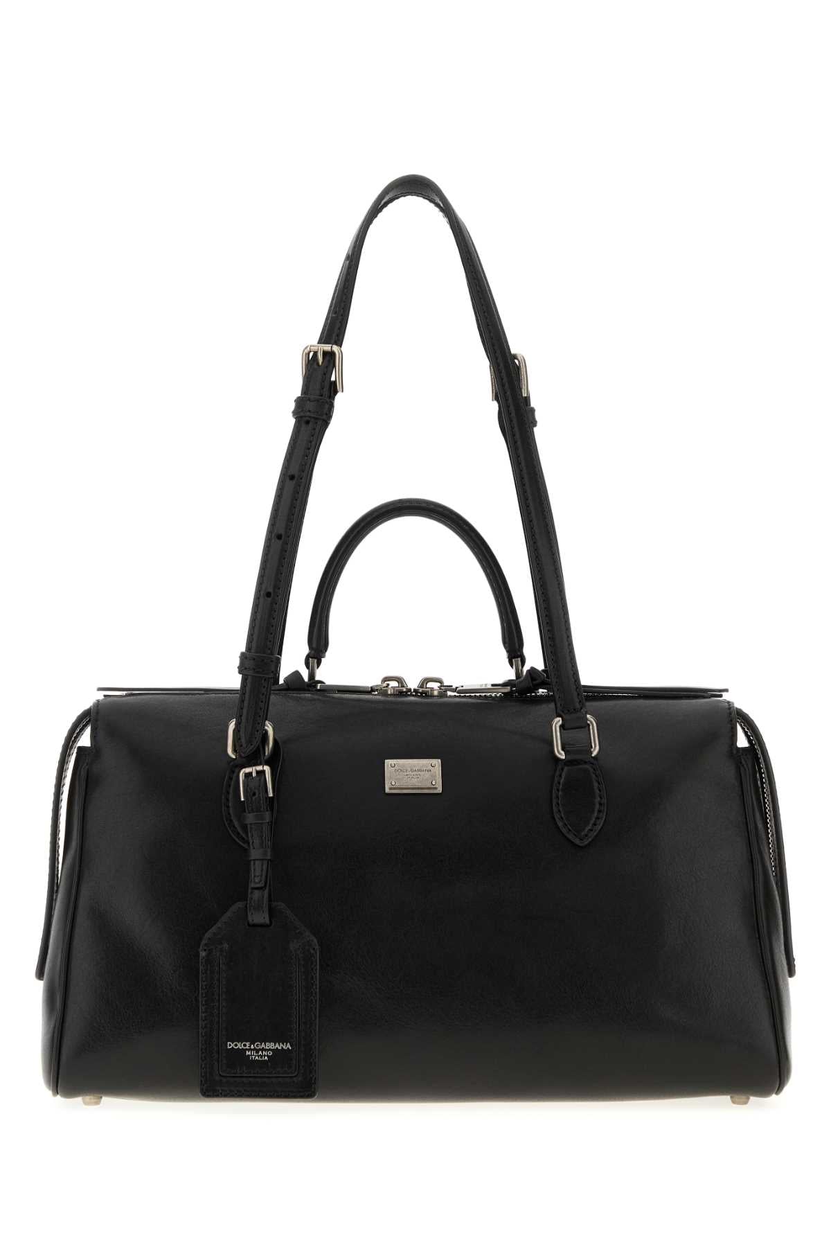 Dolce & Gabbana Calf Leather Shoulder Bag — Black Hand