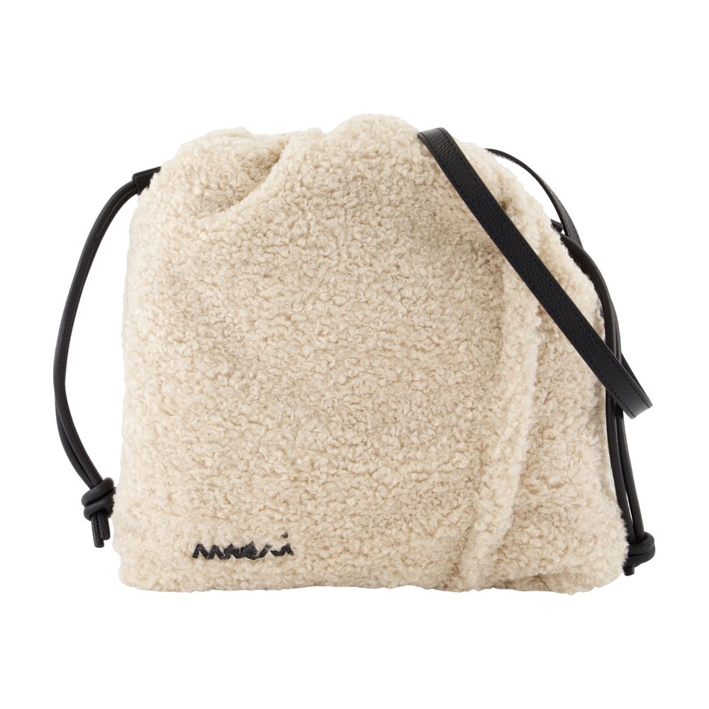 Marni Textured Synthetic Crossbody Bag — White