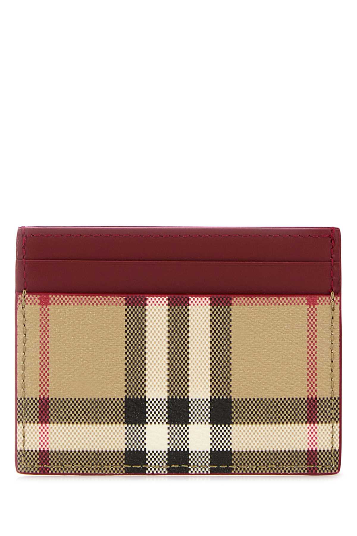 Burberry Vintage Check Card Case — Red Wallet