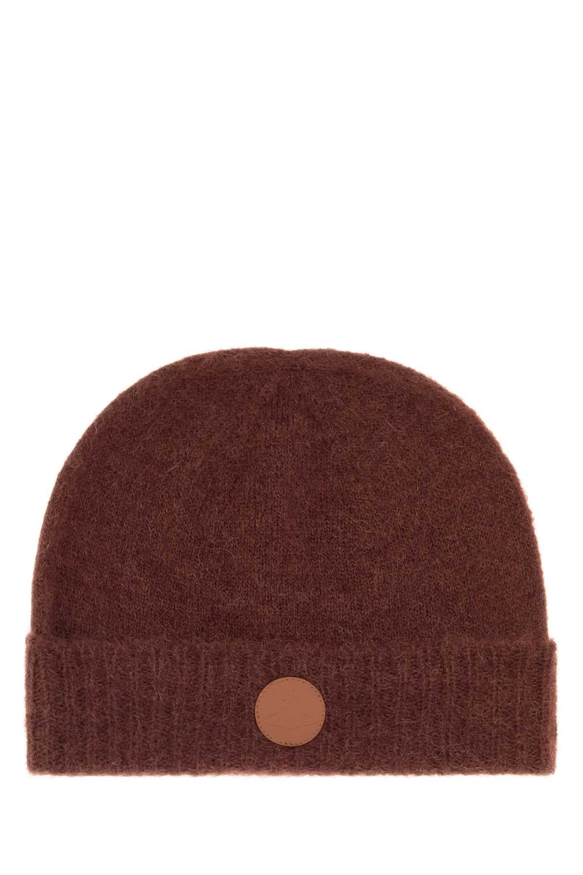 Vivienne Westwood Fluffy Beanie — Brown Exterior: Alpaca Nylon Wool Beanies