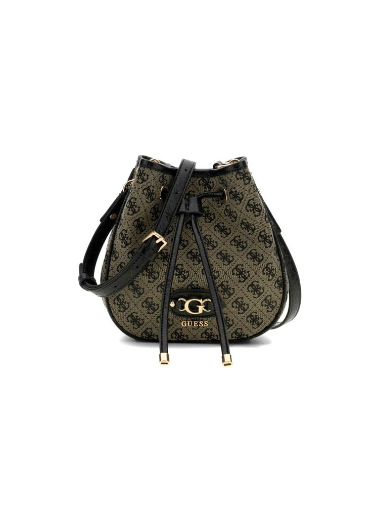 Guess Samantha Mini Bucket Bag — Black Polyester