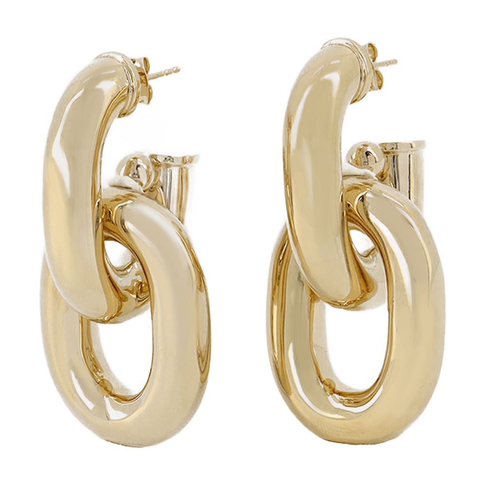 Rabanne Gold Link Hoops Earrings — Metal