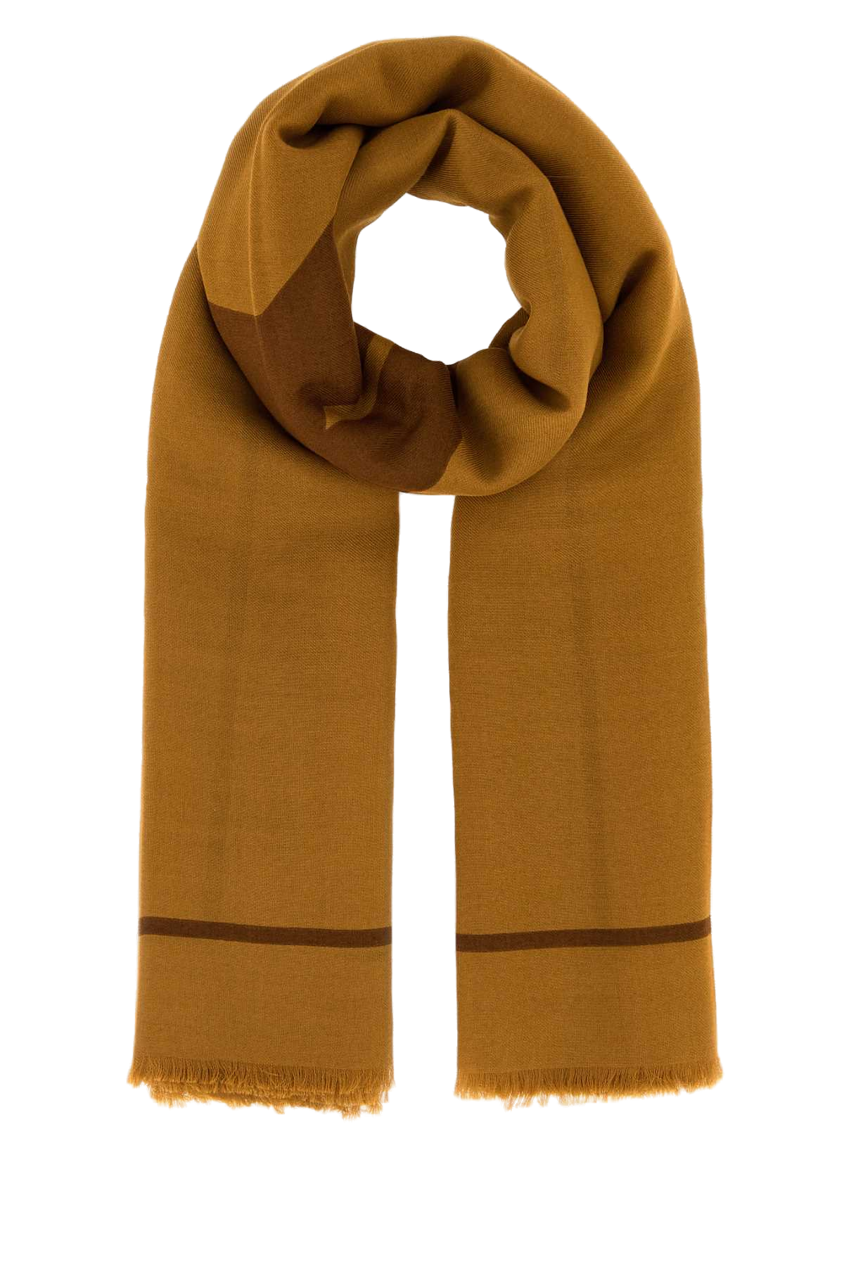Saint Laurent Grand Carré Cassandre Scarf — Brown Exterior: Wool Scarfs