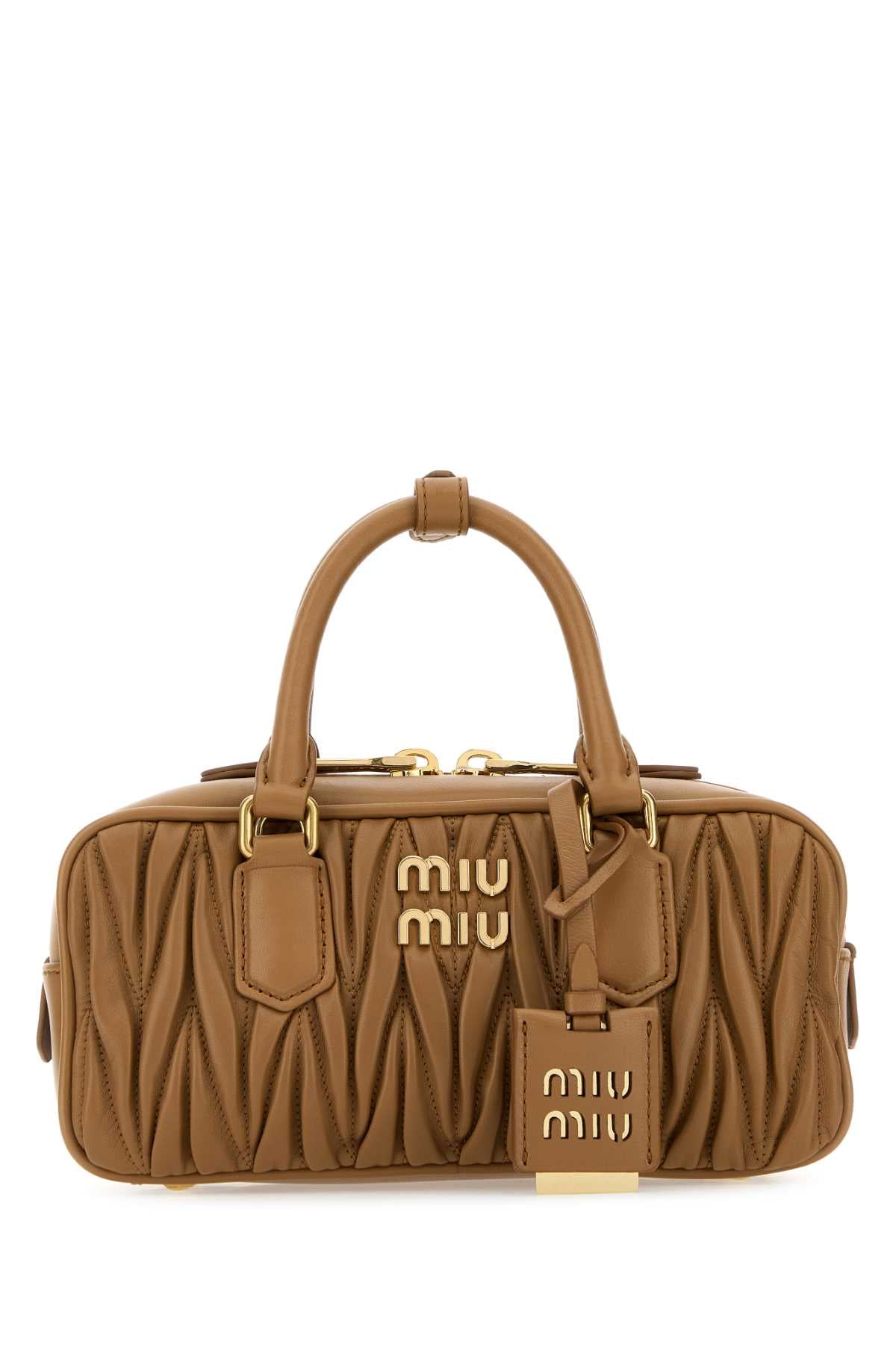 Miu Miu Arcadie Shoulder Bag — Brown Agnello