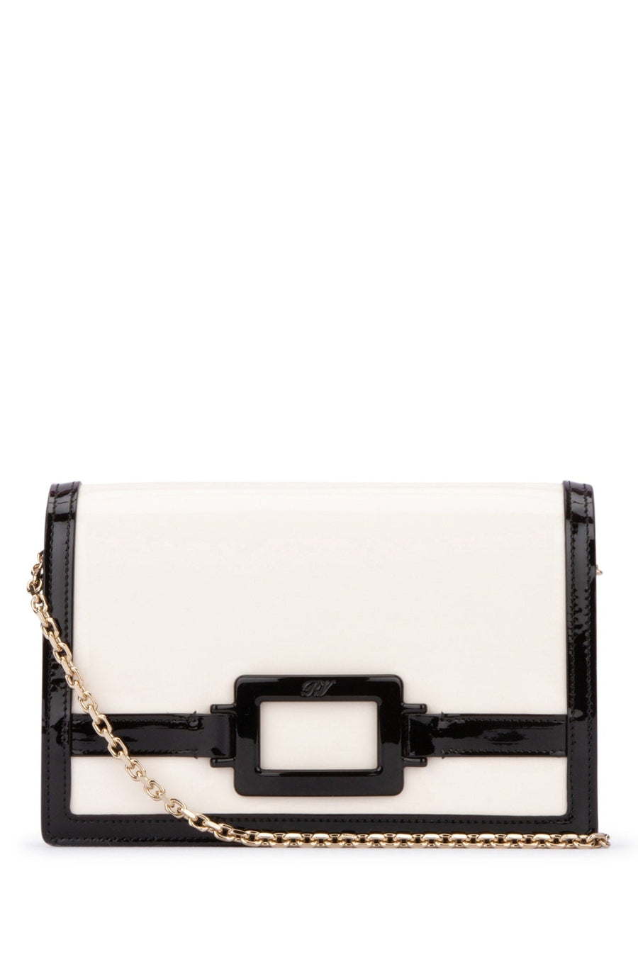 Roger Vivier Two-Tone Vernis & Nappa Clutch — Multicolor Luxor+nappa Agnello