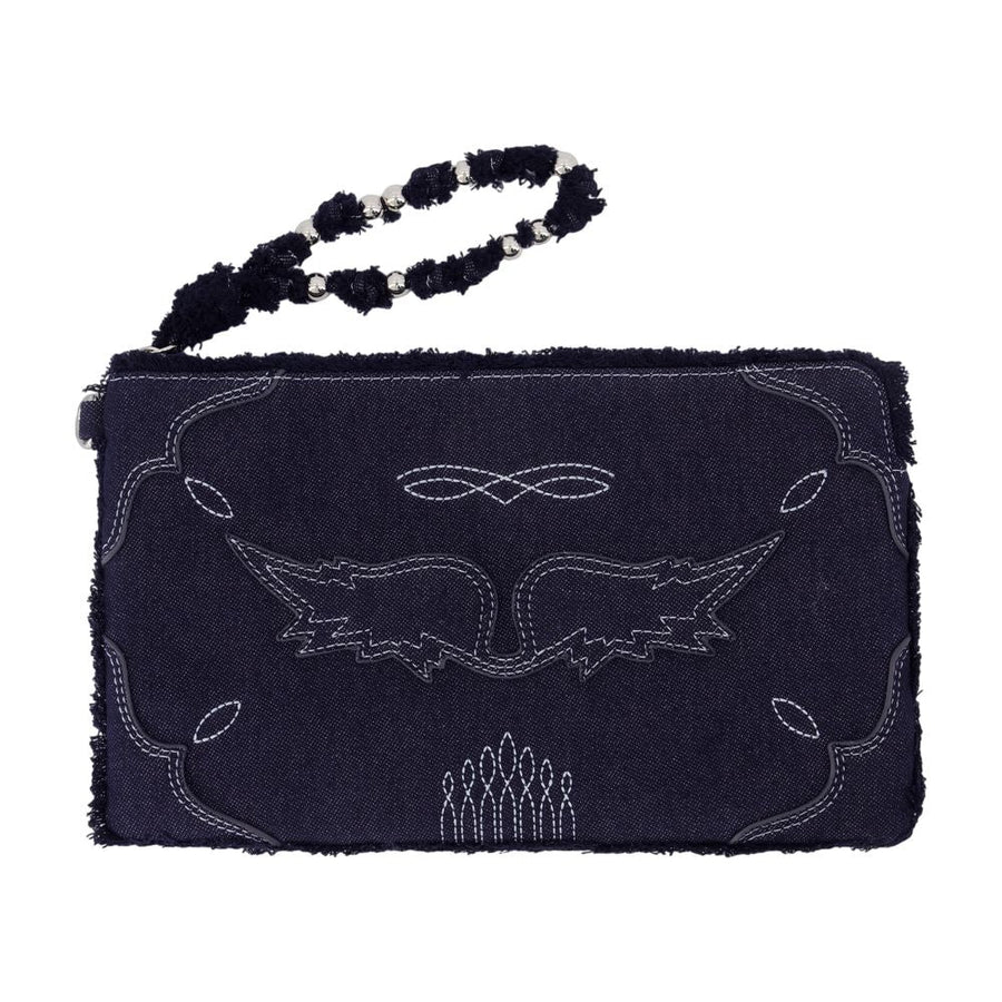 Zadig & Voltaire Clutch — Navy Cotton Wallet