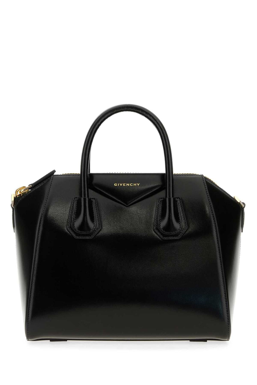 Givenchy Structured Leather Top Handle Bag — Black
