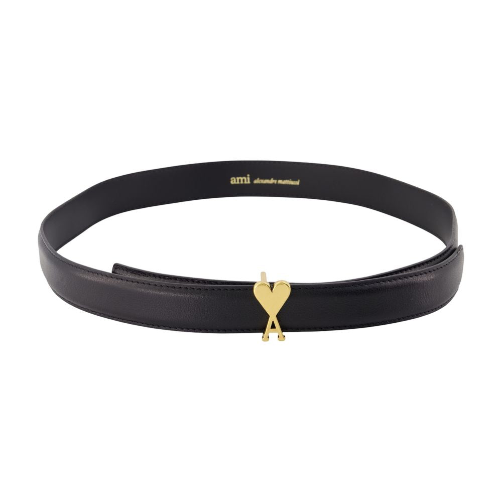 Ami Paris Belt — Black Calfskin