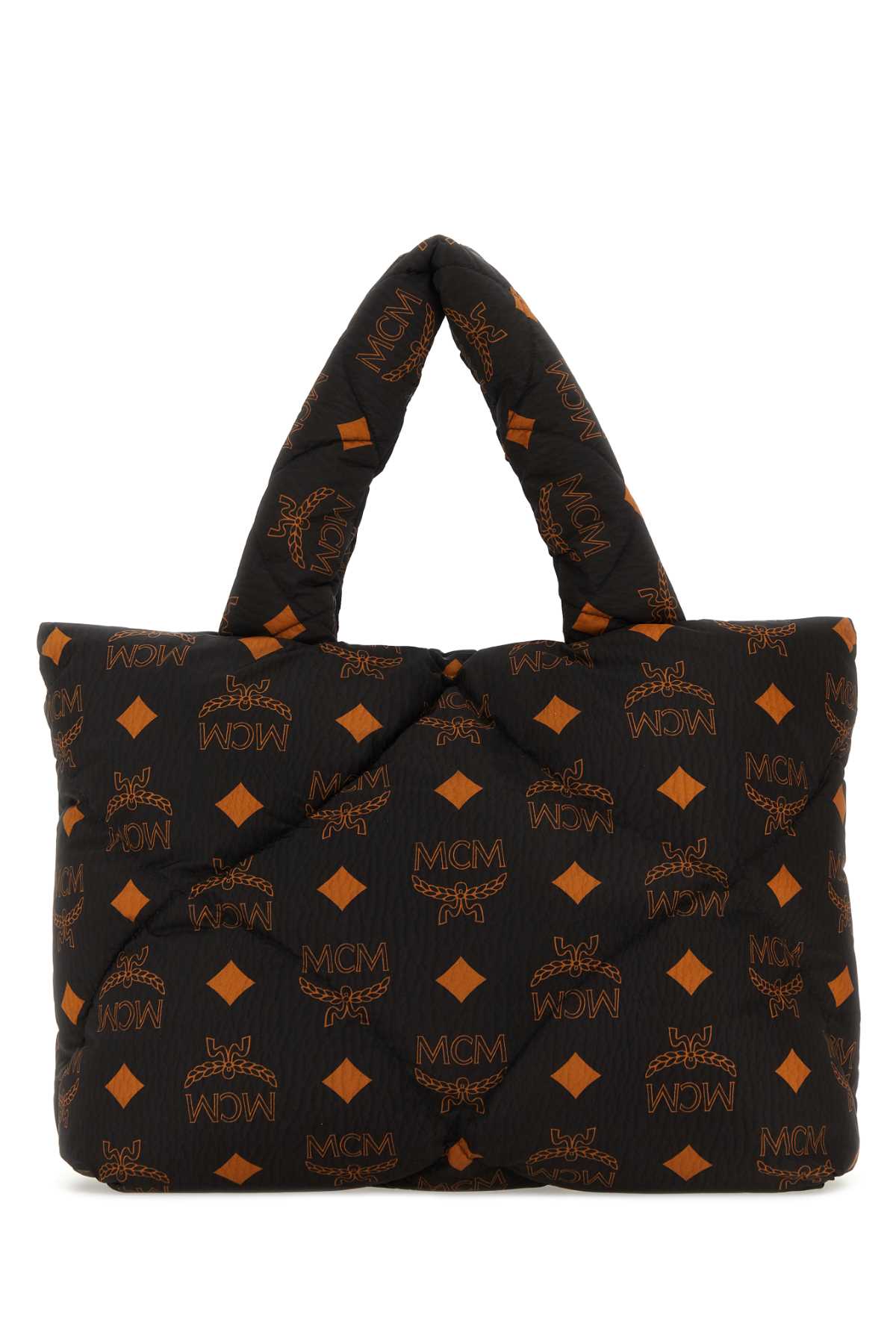 Mcm Printed Nylon Shoulder Bag — Black Exterior: Lining