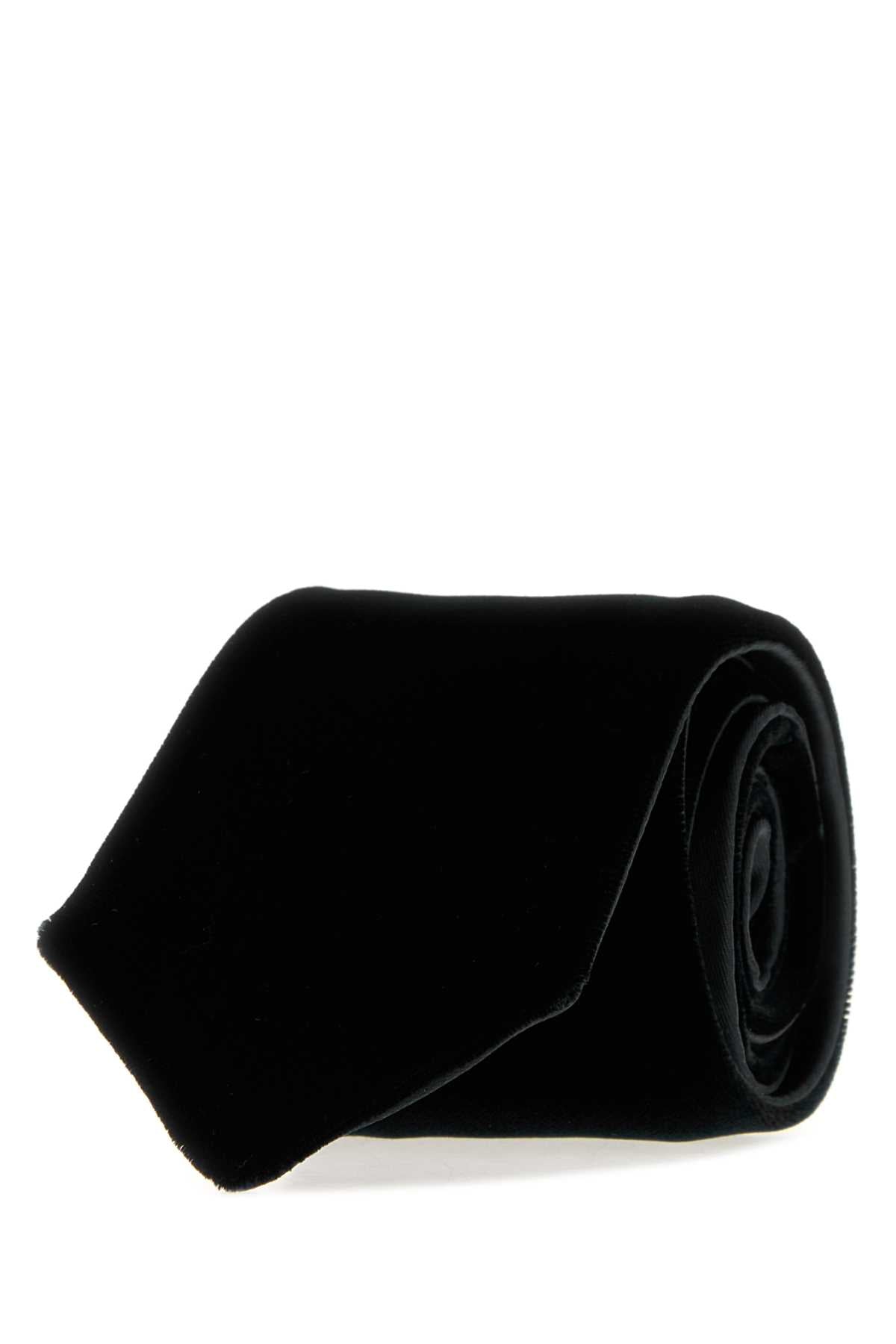 Giorgio Armani Velvet Tie — Black Neckties