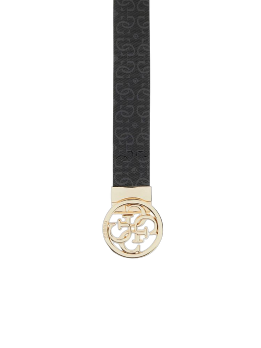 Guess Logo Buckle Belt — Black Polyester